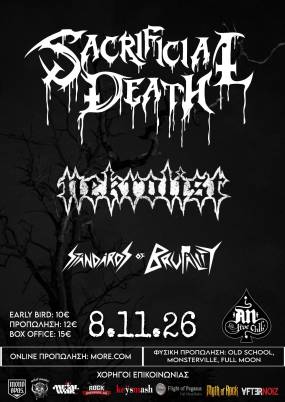 SACRIFICIAL DEATH • NEKROLIST • STANDARDS OF BRUTALITY • LIVE AT AN CLUB | 08.11.2026