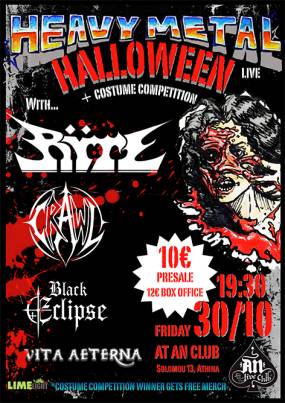 HEAVY METAL HALLOWEEN w/ Rÿte / Crawl / Black Eclipse / Vita Aeterna _ Friday 30/10/26 live @An Club