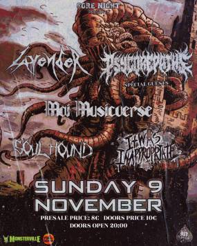Metalcore and Hardcore MAYHEM! : Lavender / Psycorepaths / Mái Musicverse / Soulhound / It Was Inappropriate | 09.11.2025 | AN CLUB